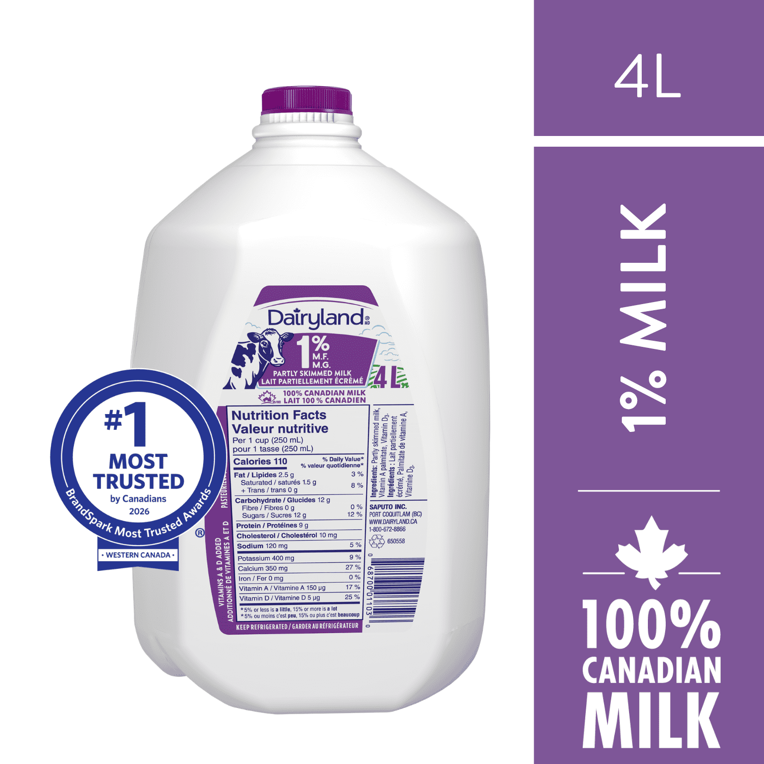 Dairyland 1% Partly Skimmed Milk