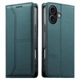 thumbnail image 1 of RFID Blocking Wallet Case for iPhone 17 Magnetic Leather Flip Cover with Stand Green, 1 of 7