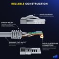 thumbnail image 3 of Maximm Cat 6 Ethernet Cable 50 ft (2-Pack) - High-Speed LAN Cable Internet Cable Patch Cable and Network Cable - UTP 10Gbps 550MHz Cat6 Cable - Gray, 3 of 5