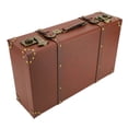 thumbnail image 1 of Mini Leather Suitcase, Exquisite Carry On Lightweight Non Wheeled Unique Small Vintage Leather Suitcase Alloy Lock 3D Sewing with Shoulder Strap for Overnight, 1 of 7