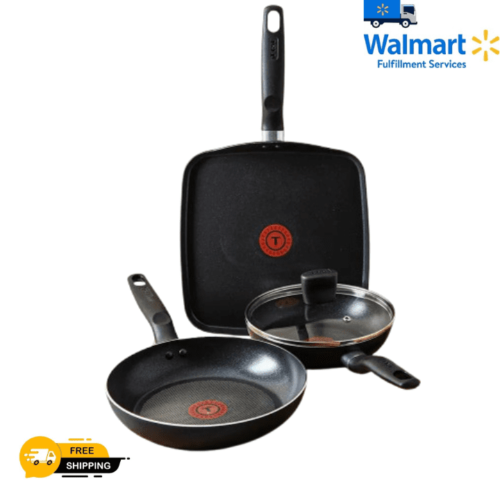 T-Fal Essential Grill/Frypan Combo - Set of 4 (Black)