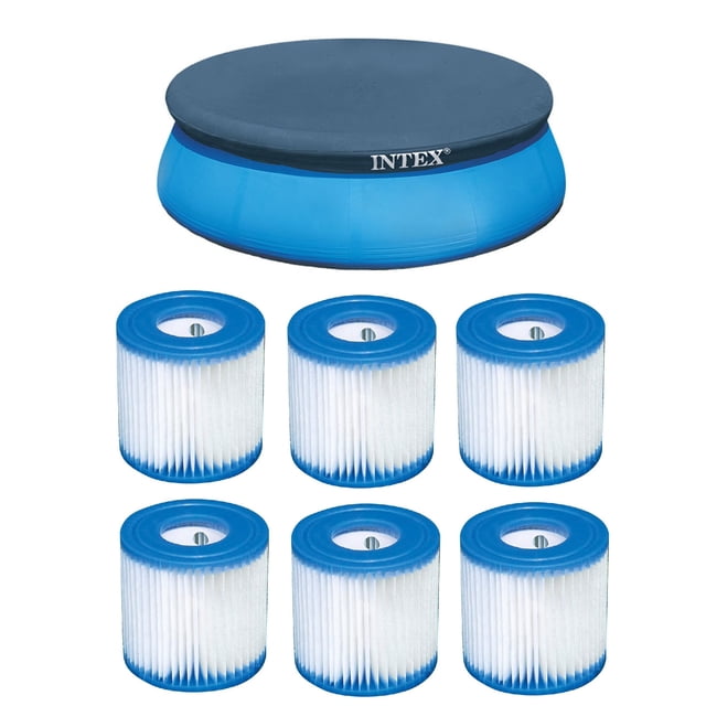 Intex Bâche de Protection en Vinyle pour Piscine hors Terre de 8 Pieds et Filtre Easy Set Type H (Lot de 6)