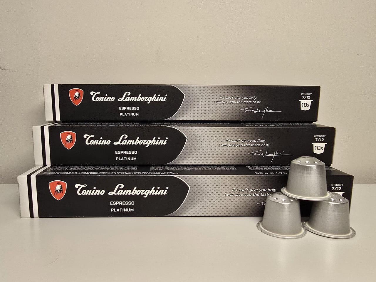 Tonino Lamborghini Nespresso machine capsule - Platinume blend coffee Pods - 3case - 30 pods