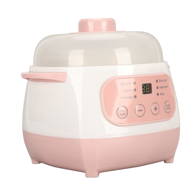 1L Electric Stew Pot, Smart Ceramic Soup Porridge Cooker, Mini Slow Cooker Anti Dry Burn Safe, Multifunction Electric Ceramic Cooker