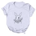 thumbnail image 3 of LUOGENLI T-shirts pour Femme pour Femmes T-shirts Décontractés de Pâques pour Femmes Mignon Lapin et Fleur Imprimé Col Rond Manches Courtes T-Shirt Ample Blouse Hauts T-shirts pour Femmes T-Shirt Graphique Fête de la Saint-Patrick Blanc TTG, 3 of 5