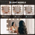 thumbnail image 4 of BeesClover Corner Vanity Desk with LED Lighted Mirror - 3-Fold Mirror with 3 Lighting Modes, Built-in Power Station with Outlets and USB Ports, for Bedroom, 4 of 5