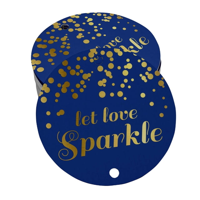 Inkdotpot Real Gold Foil Let Love Sparkle Wedding Tags Favor Hang Paper Tags 100 Pieces