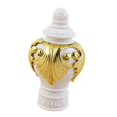thumbnail image 2 of veasfak Curtain Pole Finials Flower Pattern Curtain Rod End for Kitchen Bedroom Home white, 2 of 9