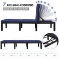 thumbnail image 4 of Costway Patio Rattan Lounge Chair Chaise Recliner Adjust Cushion Navy & Off White Cover, 4 of 8