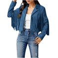 thumbnail image 1 of 2025 Femmes Veste Décontractée à Franges Femmes Vestes Grande Taille Femmes Veste à Franges Moto Courte, 1 of 9