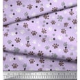 thumbnail image 2 of Soimoi Purple Rayon Fabric Paw Dog Print Fabric by the Yard 56 Inch Wide, 2 of 3