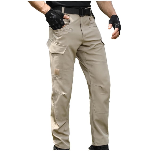 Men's Cargo Tactical Pants Stretch Waistband Water Resistant Ripstop Quick Dry Hiking Pants with Multi Pockets