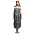 thumbnail image 1 of Moomaya Printed Womens Button Placket Mid Long Nightdress Cotton Night Gown, 1 of 5