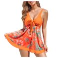 thumbnail image 1 of Birdeem Womens Two Pieces Sets Backless Split Swimsuit with Chest Pad Print Swimwear, 1 of 6