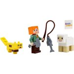 LEGO Minecraft: Alex avec Ocelot, Moutons et Pack de Combo de Poisson