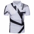 thumbnail image 2 of CEHVOM Men Short Sleeve Printing Turndown Pullover T Shirt Blouse Sale, 2 of 4