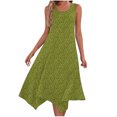 thumbnail image 2 of Ovzne Robes d'Été pour Femmes Robe Femme Imprimé Sans Manches Poche Ourlet Irrégulier Col Rond Robe Robe de Printemps Imprimée Liquidation, 2 of 5