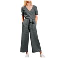 thumbnail image 2 of LSLJS Women's Cotton Linen Loose Sleeveless Jumpsuits Spaghetti Strap Stretchy Solid Jumpsuit with Pockets, 2 of 6