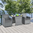 thumbnail image 2 of Costway 3PCS Patio Rattan Furniture Set Cushioned Sofa Armrest  Garden Gray, 2 of 10