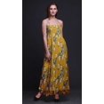 thumbnail image 2 of Bimba Robe à Bretelles Smockée en Georgette Imprimée Pêche Florale et Merle d'Amérique pour Femmes - XX-Grand Or, 2 of 7