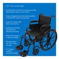 thumbnail image 4 of ProBasics Fauteuil Roulant Standard - Accoudoirs de Bureau à Dossier Rabattable - Capacité de Poids de 250 Livres - Noir - Repose-Pieds à Bascule - Siège 16 Pouces x 16 Pouces, 4 of 4