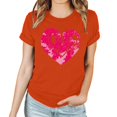 thumbnail image 4 of Meichang Hauts pour Femmes T-Shirt de la Saint-Valentin T-Shirt Graphique Cœur en Bonbon Hauts Mignons T-Shirts de Fête Manches Courtes Col Rond T-Shirts Mode 2025, 4 of 4