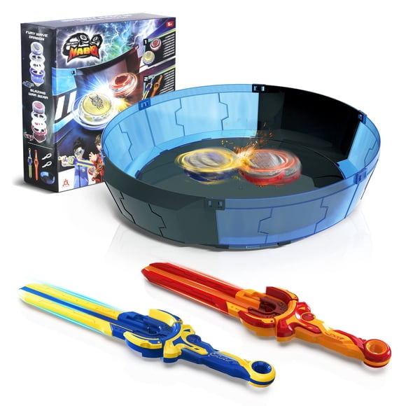 Infinity Nado Stadium - Battling Tops Burst Toy for Boys Grils Age 8-12 - Including Stadium, 2 Gaming Top Toys, 2 Sword Launcher - Sapphire Blue and Flame Red