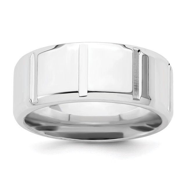 925 Sterling Silver 8mm Polished Fancy Size 12 Band Ring