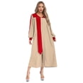 thumbnail image 1 of iefiel Womens Color Block Choir Robe Minister Pastor Robe Puff Sleeves Split Zipper Front Gown Graduation Gown Khaki XS, 1 of 5