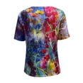thumbnail image 4 of Plus Size Women Short Sleeve Printed V-Neck Tops Tee T-Shirt Blouse, 4 of 9