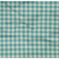 thumbnail image 4 of oneOone Cotton Poplin Twill Turquoise Blue Fabric Check Check Dress Material Fabric Print Fabric By The Meter 56 Inch Wide, 4 of 4