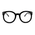 thumbnail image 1 of Oversized Round Thick Horn Rim Clear Lens Fashion Eye Glasses Black, 1 of 4