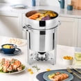 thumbnail image 2 of AKDSteel Ensemble de Réchauds à Soupe Commerciaux de 11 Qt, Lot de 2/4 Chauffe-Aliments Ronds en Acier Inoxydable avec Casserole, Couvercles à Encoche et Contenants à Carburant, 2 of 7