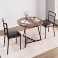 thumbnail image 3 of Dining Table Set for 2, Round Kitchen Table and 2 Chairs, Metal Frame, 3 Piece Kitchen Table Set for Small Space, Apartment, Studio, 3 of 7