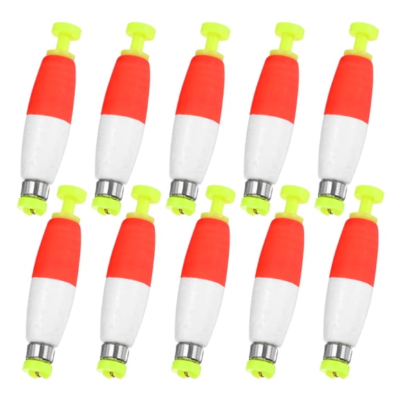 Uxcell 10-Pack Fishing Bobbers Floats, 2 Inch EVA Foam Weighted Bobbers Clip-on Floats Slip Corks Floaters Strong Buoys [Red White]
