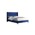 thumbnail image 1 of Best Master Furniture Valentina Velvet Fabric Wingback Platform Full Bed in Navy, 1 of 3
