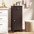 thumbnail image 2 of Costway Bathroom Floor Cabinet Storage Organizer Free-Standing w/ Drawer Brown, 2 of 10