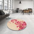 thumbnail image 4 of Ahgly Company Tapis de Zone Carré Transitionnel Lavable en Machine Pêche Orange Profond, 7 Pieds Carré, 4 of 7
