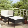thumbnail image 1 of vidaXL 2 Piece Garden Lounge Set with Cushions Poly Rattan Black, 1 of 3