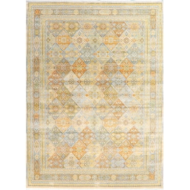 Turkish Oriental Geometric Diamond Area Rug Transitional Carpet 5x7
