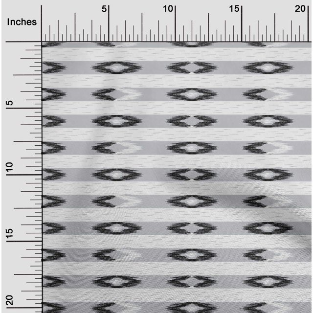 oneOone Tissu Popeline de Coton à Rayures Ikat Imprimés de Tissu au Mètre 42 Pouces de Large