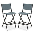 thumbnail image 1 of Topbuy Tabourets de Bar d'Extérieur Pliants - Ensemble de 2, Bleu, 1 of 6