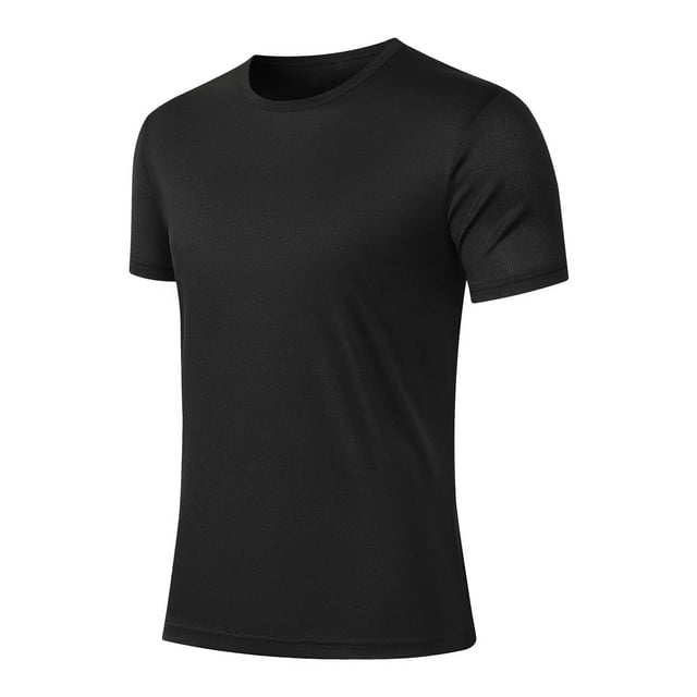 Pisexur T Shirts for Man , Hommes Mode Décontractée Couleur Unie Col Rond Course Exercice et Entraînement Physique Manches Courtes Haut Noir,4TG Chemises de Golf Hommes & Chemises Hommes