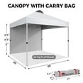 thumbnail image 4 of Canopy Tent 10x10 Ft, Pop Up Tent Canopy with 1 Sidewall & Vented Top, 50+ UV Protuction, Instant Outdoor Tent with Patented Center Lock, Adjustable Legs, Wheeled Carry Bag, White, 4 of 28