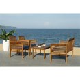 thumbnail image 2 of Safavieh Carson Ensemble de Canapé de Patio 4 Pcs en Teck Brun et Bleu Marine, 2 of 2