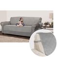 thumbnail image 1 of SmartFit Plush Fabric Sofa Furniture Cover, 3-Piece, for Dogs/Cats, Gray, 1 of 6