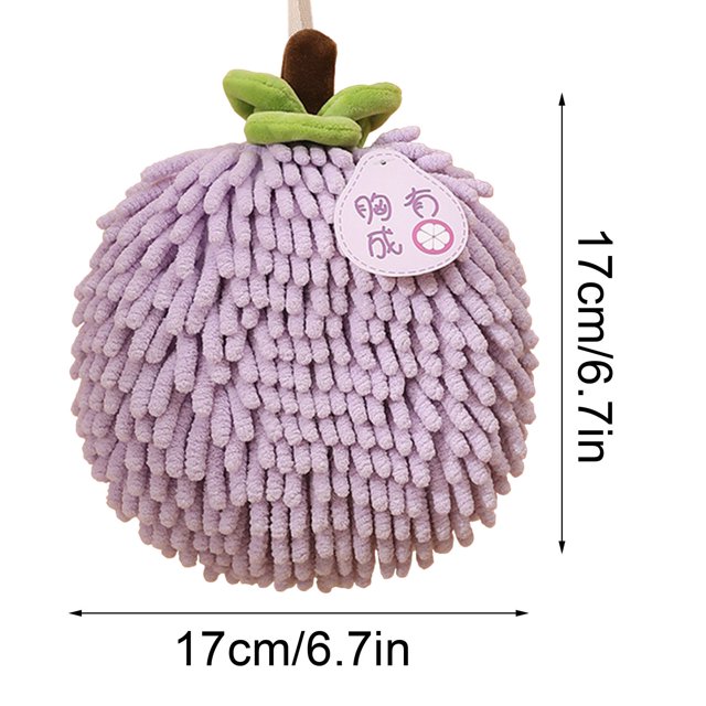 Towels for Bathroom,Fuzzy Ball Hand Towel with Hanging Loop for Bathroom Cute Fruit Decorative Ball Towel Soft Absorbent Ball Towel Sets for Kitchen Bathroom,Hand Towels for Bathroom
