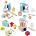 thumbnail image 3 of Children‘s Wooden Simulation Kitchen Toy Set Play House Early Education Toy Bread Machine Coffee Machine Juicer Microwave Oven, 3 of 6
