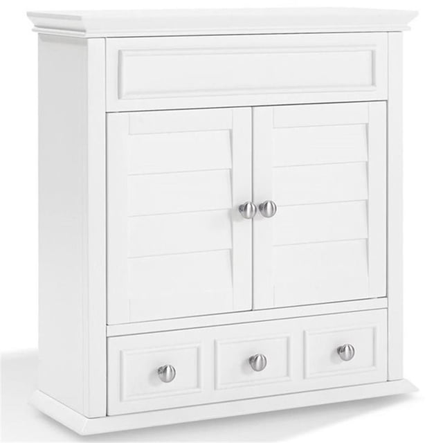 Pemberly Row Armoire à Pharmacie Blanche avec Tiroir de Rangement, Blanc