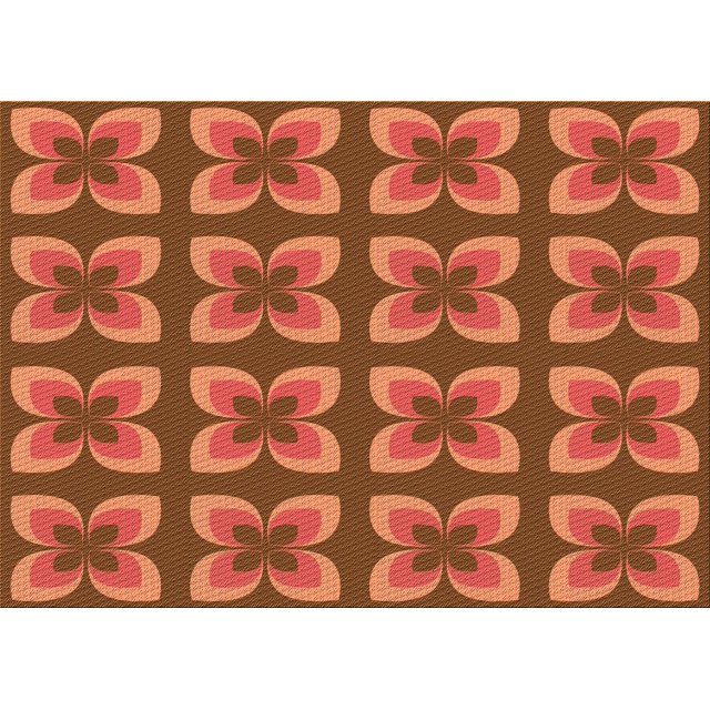 Ahgly Company Tapis Rectangulaire Orange Lavable en Machine, 5 Pieds x 8 Pieds